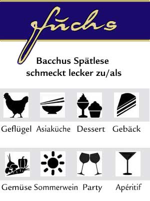 Bacchus Spätlese lieblich, histamingeprüft – Genuss-Empfehlung