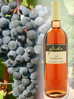 Dornfelder Rosé lieblich, histamingeprüft – Traube + Flasche