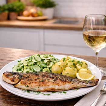 Forelle, gegrillt/gebraten