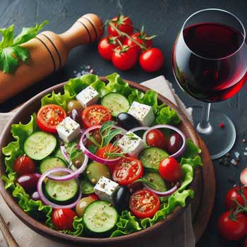 Griechischer Bauernsalat mit Feta und Oliven