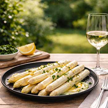 Spargel Natur mit Butter