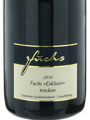 Rotwein-Cuvée Fuchs «Exklusiv» trocken – Etikett