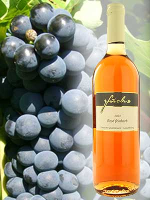 Rosé feinherb – Traube + Flasche