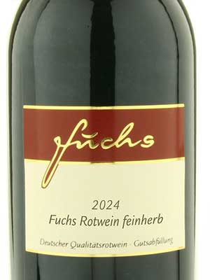 Fuchs Rotwein feinherb – Etikett