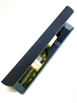 1er-Geschenk-Karton, blau – Traube + Flasche