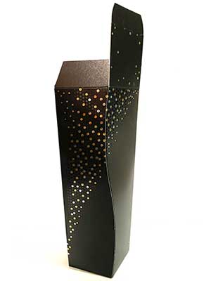 1er-Geschenk-Karton, schwarz – Traube + Flasche