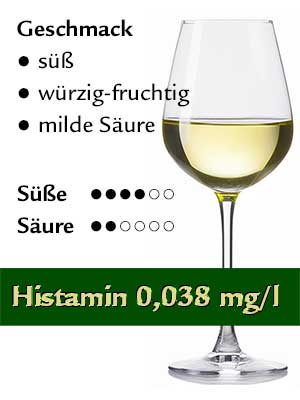 Gewürztraminer «S» süß, histamingeprüft – Geschmack
