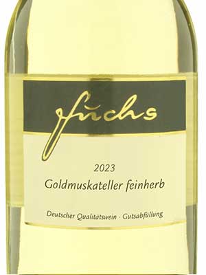 Goldmuskateller feinherb, histamingeprüft – Etikett
