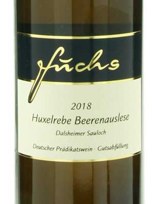 Huxelrebe Beerenauslese edelsüß – Etikett