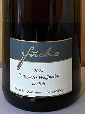 Portugieser Weißherbst lieblich – Etikett