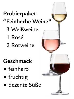 Wein-Geschenk- und Probierpaket “Feinherbe Weine” – Geschmack