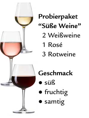 Wein-Geschenk- und Probierpaket “Liebliche + süße Weine” – Geschmack