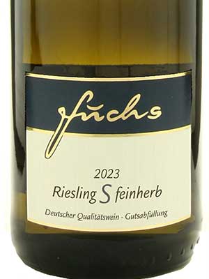 Riesling «S» feinherb, histamingeprüft – Etikett