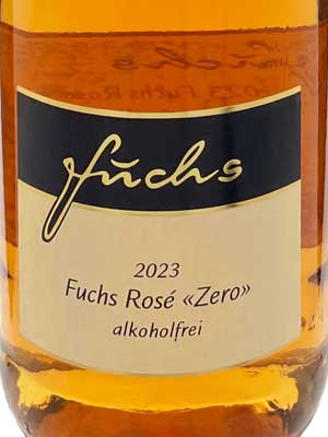 Fuchs Rosé «Zero», alkoholfrei – Etikett