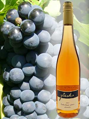 Fuchs Rosé «Zero», alkoholfrei – Traube + Flasche