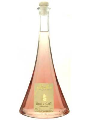 Rosé & Chili Likör – Traube + Flasche
