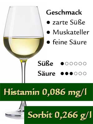 Sauvignon Blanc feinherb, histamingeprüft – Geschmack