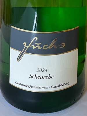 Scheurebe lieblich – Etikett