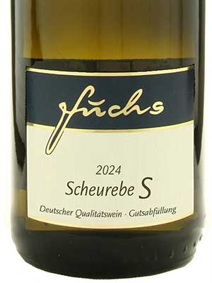 Scheurebe «S» süß, histamingeprüft – Etikett