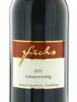 Schwarzriesling feinherb – Etikett