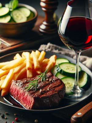 Histamingeprüfter Schwarzriesling passt gut zum Steak
