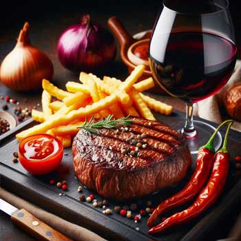 Trockene Rotweine als Begleiter zu Rumpsteak