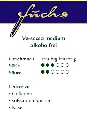 Versecco medium – alkoholfrei – Geschmack